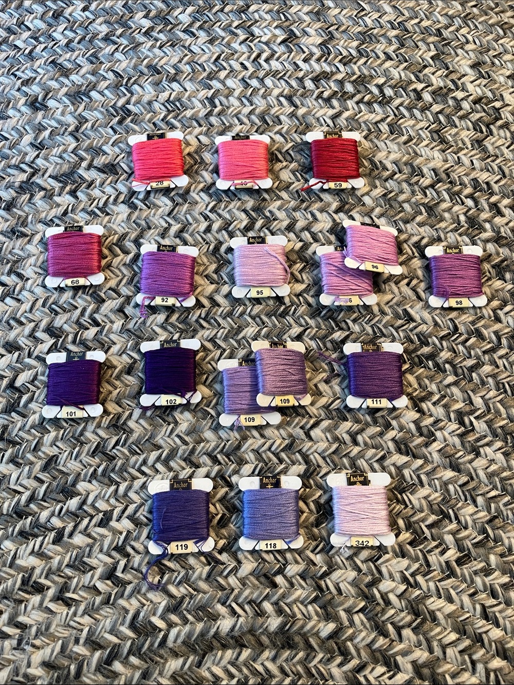 Anchor Pink & Purple Embroidery Floss - Assorted Shades
